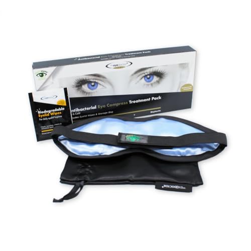 The Eye Doctor Premium Heated Dry Eye Mask - Warm Eye Compress for Dry Eyes Blepharitis and MGD Treatment - Safe to Heat Mask in a Microwave and Features Sterileyes Antibacterial Patented Solution