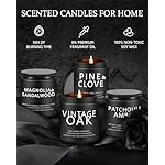 slashome Scented Candles for Men - 4 Pack Scented Candles Gifts for Men, Dad, Boyfriend - 50 Hours Long Burning Soy Candles for Home Scented (Pine/Sandalwood/Patchouli/Oak) - Image 2