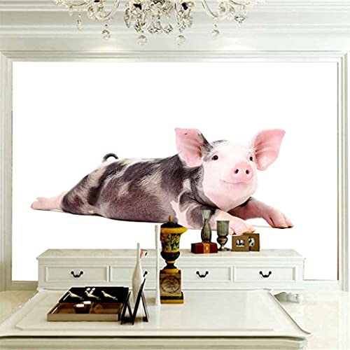 Peinture murale cochon rose 3D papier peint sans colle - 4