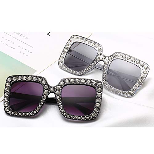 Armear Trendy Rhinestone Square Sunglasses Women Oversized Crystal Frame Designer Gradient Lens Eyeglasses 67mm3