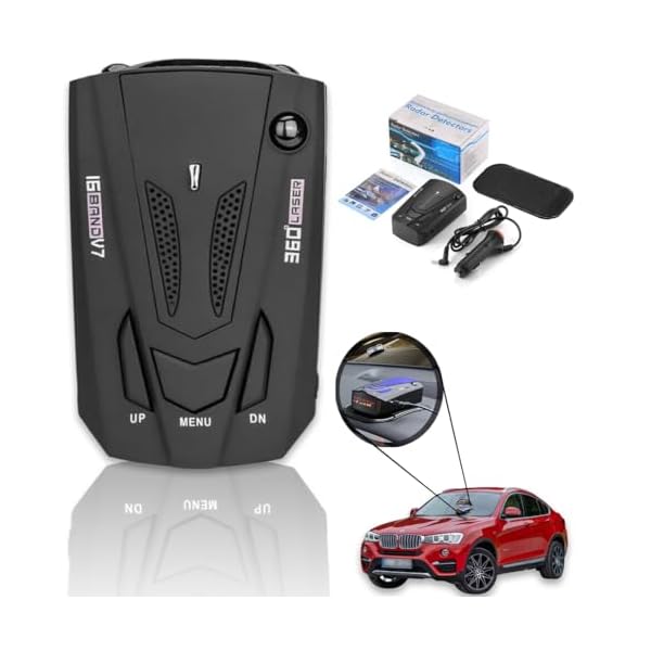 KF Premium Car Radar 16 Band V7 GPS Speed Safe Detector – Stay Informed on The Road with Advanced 360° Laser Detection, Voice Alerts, and GPS Accuracy for Comprehensive Road Safety Awareness