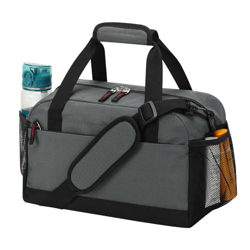 THSOGO Pequena bolsa de ginástica com bolso molhado, Cinza escuro, 14inch, Academia