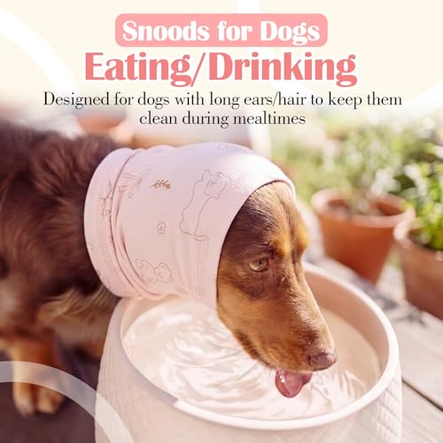 Image of Nanaki Soft Dog Ear Covers For Blow Drying Grooming-Quiet Dog Noise Cancelling Ear Muffs Protection For Sound Thunderstorm,Fireworks,No Shake Head Wrap Hematoma Anti-Scratching,Snood Protector Pink,XL