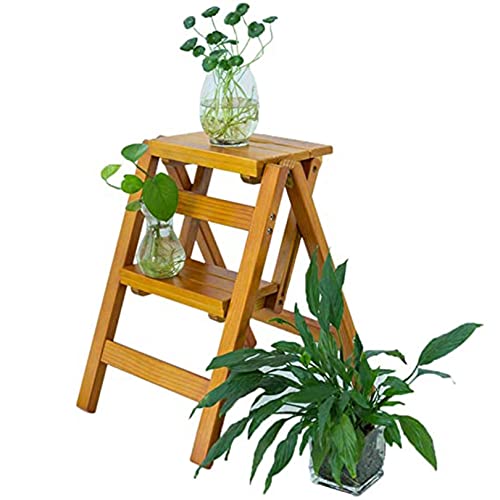 Taburete plegable multifunción de madera con 2 escalones portátiles 3