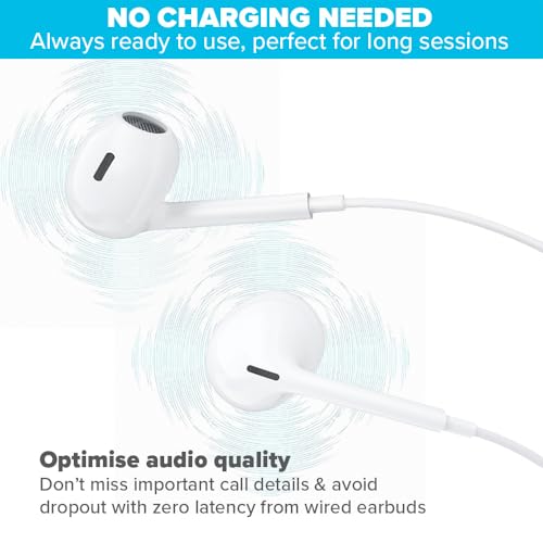 Maplin Wired Earbuds USB-C Classic Fit Hands Free Calling Volume Butto - 2