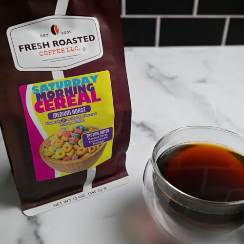 Image of Fresh Roasted Coffee, Saturday Morning Cereal Flavored Drip Ground Coffee, Medium Roast, Kosher, 12 oz