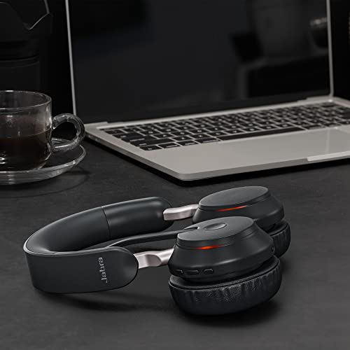 Jabra Evolve2 65 Wireless Bluetooth Headset Stereo Uc - Usb Blue Tooth Dongle, Compatible With Zoom, Webex, Smartphones, Tablets, Pc/Mac, 26599-989-999 (Black), Global Teck Gold Support Plan Included #TOP5