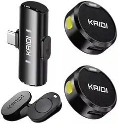 Microfone Sem Fio de Lapela Clip-on Para Celular – Compatível com iPhone 15/16, Android USB-C, Smartphone e Tablet – para Gravação, Vídeo, Podcast, YouTube e Live Streaming - Premium