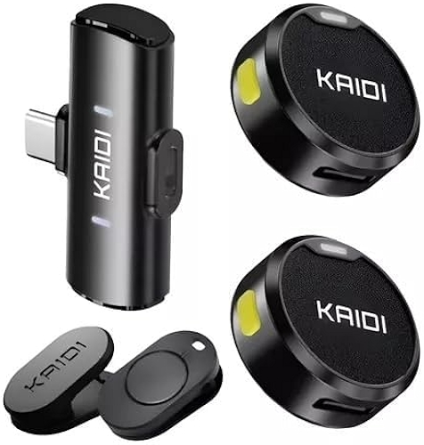 Microfone Sem Fio de Lapela Clip-on Para Celular – Compatível com iPhone 15/16, Android USB-C, Smartphone e Tablet – para Gravação, Vídeo, Podcast, YouTube e Live Streaming - Premium