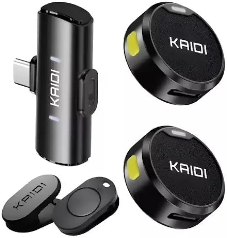 Microfone Sem Fio de Lapela Clip-on Para Celular – Compatível com iPhone 15/16, Android USB-C, Smartphone e Tablet – para Gravação, Vídeo, Podcast, YouTube e Live Streaming - Premium