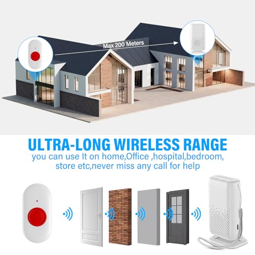 Draadloze noodknop voor senioren, senior noodoproeparmband met een batterij van 200 mAh - Afbeelding 5