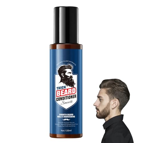 Acondicionador de barba con aceite de argán, acondicionador de barba natural para barba suave y cuida el pelo seco, vegano, fortalece el vello de la barba y reduce las puntas abiertas