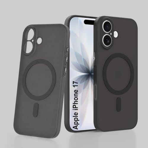 Image of ZAP CASE Paper Thin Case for iPhone 17 | Ultra-Slim 0.5 mm Back Cover | Metal Buttons | Lightweight | Matte Finish | Anti-Fingerprint | Scratch Resistant | Camera Protection | Magsafe | Black