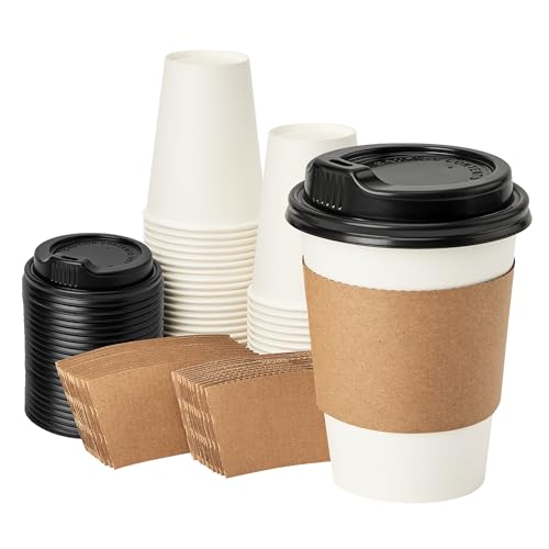 RACETOP 12 oz 50 pack Disposable Paper Coffee Cups...