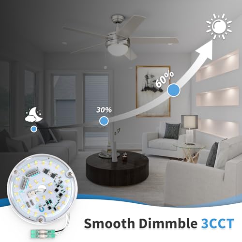 Caisens 4 Inch Ceiling Fan Led Light Replacement, 18W 6000K 2200Lm Led Ceiling Fan Light Kit thumb #6