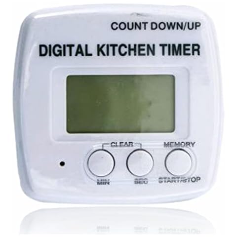 Digital Kitchen Timer Magnetic Cooking Timer Electronic Big Digit Countdown Clock Stopwatch Large LCD Screen Loud Alarm Portable Timmer For Cooking Shower White (Battery Not Included)(1Pc) Cover