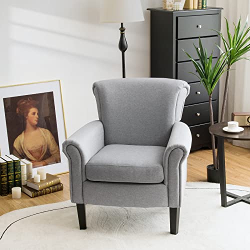 Sillón de Tela Plegable Gris Claro miniatura 2