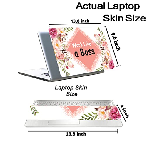 Image of Floral-D15 Top+Wrist Pad Vinyl Laptop Skin /Sticker /Cover for 14 Inches Laptops Laminated-Removable-HD Quality Compatible for Hp-Dell-Sony-Lenovo-Asus etc.(13.8x9.6 Inches)