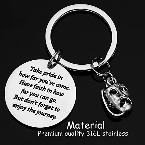 Image of Theater Gifts Keychain for Women Men Actress Present Comedy Tragedy Keychains Jewelry Theater Keychain