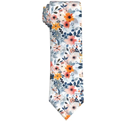 DEKIFNHG Floral Men'S Tie Funny Mixed Color Small Flower Neckties Wedding Holiday Party Gifts