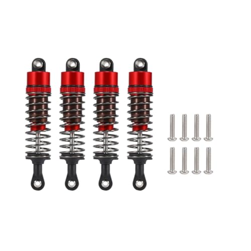 Threaded Oil Filled Shocks Absorber 52-120mm for 1/10 RC Truggy Buggy On Road Touring Drift Cars LC Racing Absima Upgrade Parts(4pcs 75mm red)