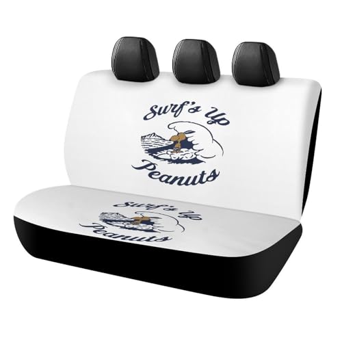 カーシートカバー ピーナッツ スヌーピー 車用シートカバー シート保護 後部座席用 おしゃれ 汎用 滑り止め 取付簡単 軽/普通車/SUV