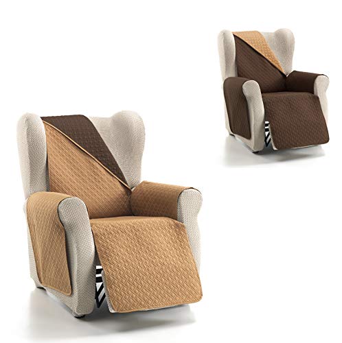 Cardenal Textil RUBÍ Cubre Sofa Bicolor Reversible, Beige Marron, 1 Plaza/Relax