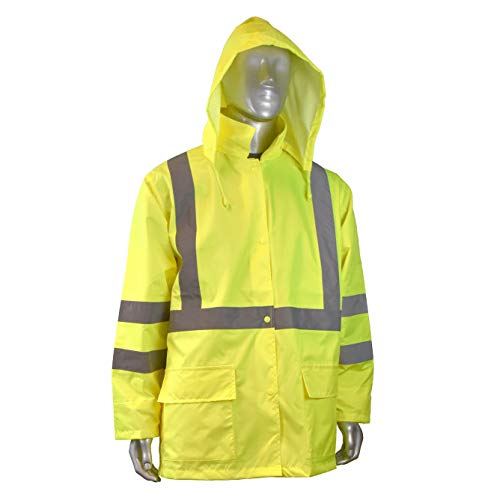 PIP Protective Industrial Products 353-1048-LY-M PIP 353-1048-LY-M Long Rain Coat, Yellow, M, Medium, Hi/Vis Yellow