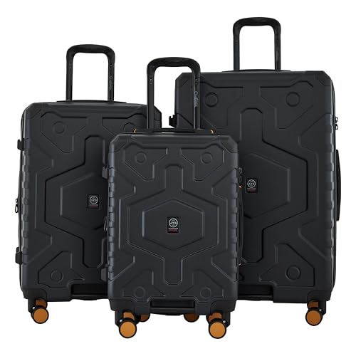 Wrangler ATG Outland Expandable Hardside Luggage, Jet Black, 3 Piece Set
