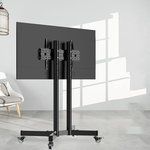 Soporte móvil para TV con ruedas, ajustable en altura miniatura 1