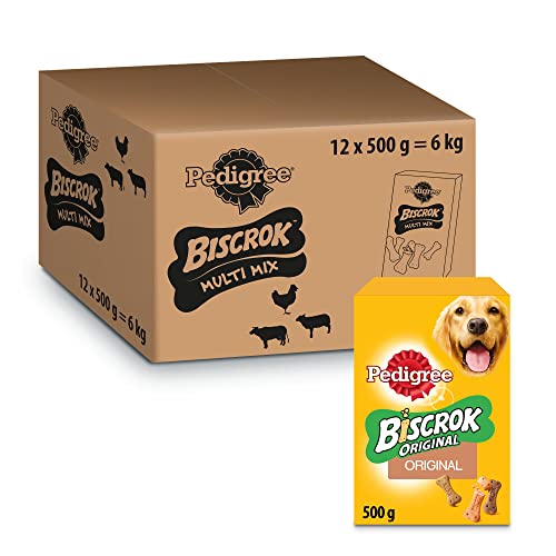 Mars Pedigree Biscrock Galletas para Perro de 3 Sabores (Pack de 12 x 500g)