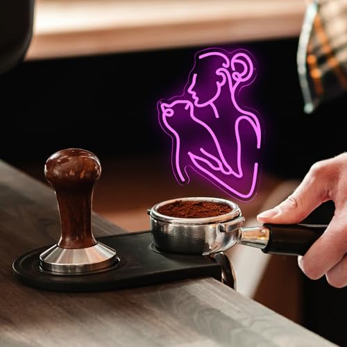 Image of Cat Girl Neon Sign Cat Woman Neon Light Cat Lady LED Neon Sign for Pet Room Wall Decor Dimmable Animal LED Neon Light for Nursery Wall Art Cat Lover Gift 11.8 * 16.5IN