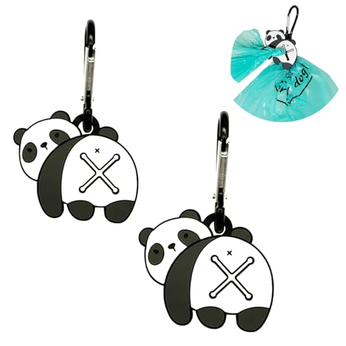 YUCHIYA Silicon Dog Waste Bag Holder - Hands-free Poop Bag Dispenser for Leashes - Panda