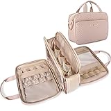 Large Toiletry Bag, Bagsmart Travel Makeup Organizer Water-resistant Makeup Cosmetic Bag Travel Bag for Accessories, Shampoo, Full Sized Container, Toiletries