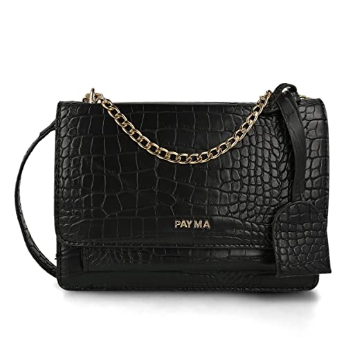 PAYMA - Bolso Bandolera Cuadrado de Mujer. Piel Vegana Imitación Cocodrilo. Bolso de Hombro con...