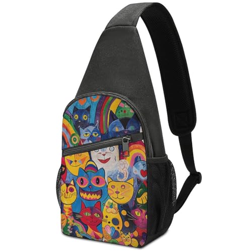 Sac à bandoulière motif fleurs et chats idéal pour vos sorties quotidiennes en ville