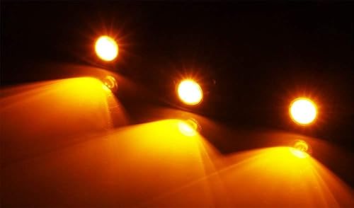 Miniatura 2 de iJDMTOY Juego de 3 piezas de iluminación LED de montaje de malla frontal amarillo ámbar de reacondicionamiento personalizado compatible con camiones