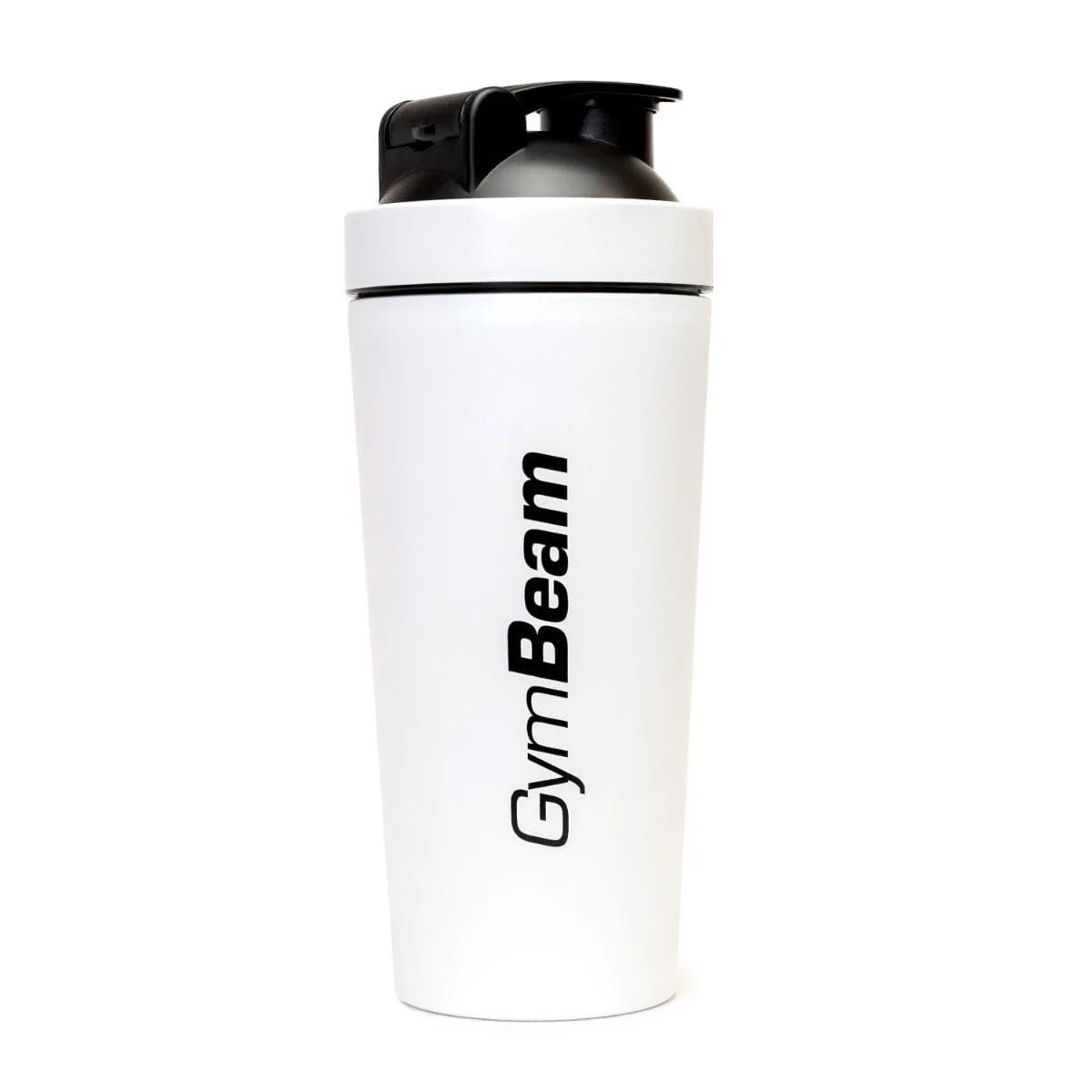 GymBeam Protein Shaker Stainless Steel 750ml Leak Proof BPA Free with Measuring Scale and Mixed Strainer, Durable, Odorless, Dishwasher Safe, for Protein and Drinks