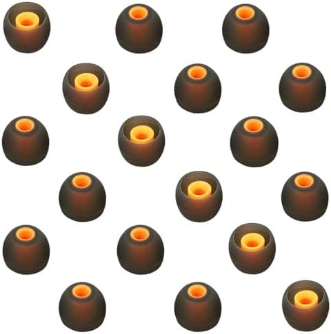 20-Pack Universal Silicone Replacement Earbud Tips - Premium Fit, Assorted Sizes (Black) 4 thumbnail image