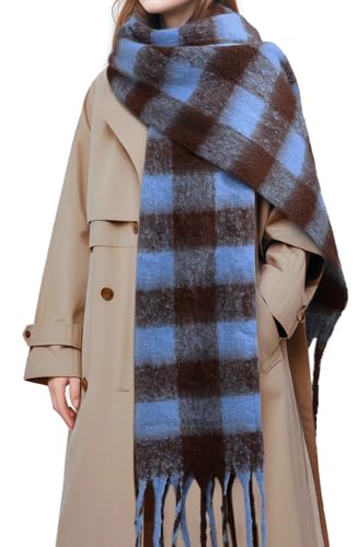 Passionbility Women's Winter Scarfs, Mohair Vintage Scarf for Women and Men, Large Chunky Scarf Cashmere Feel Blanket Wrap