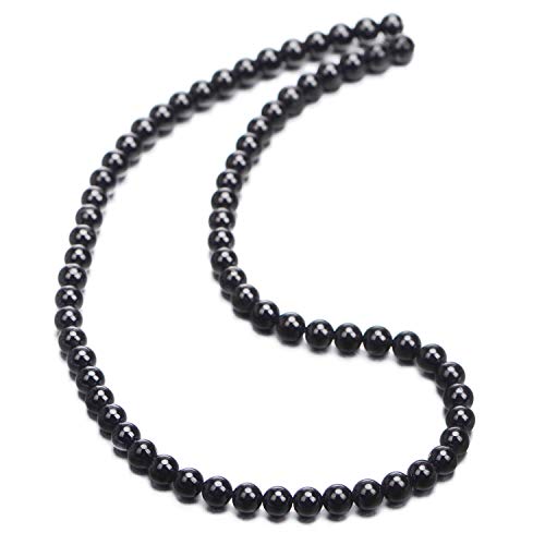 Image of Natural Black Tourmaline Gemstone Round Beads 15.5 inch 4mm 6mm 8mm 10mm 12mm A Grad (6mm)