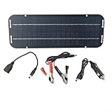 60W Solar Panel 12V Battery Charger with Suction Cups Alligators Clips for Car Caravan Van Boat Trickle Charging Kit