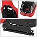 DNA MOTORING 2PCS Fixed Back Racing Bucket Seats for 4 Point Harness, Red Woven Fabric (37.5