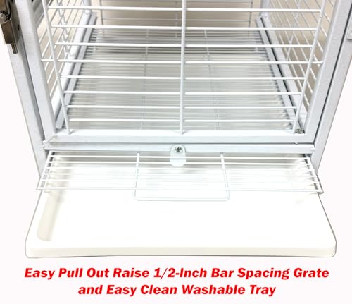 Image of Portable Durable Heavy Duty Travel Veterinary Bird Parrot Carrier Cage Feeding Bowl Play Wooden Stand Perch with Handle Prevent Beaks Out