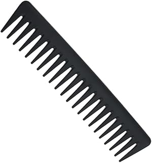 Professional Teasing Comb, Fine and Wide Tooth Hair Barber, Black Carbon Fiber Cutting, Styling, Hairdressing Comb -BLACK