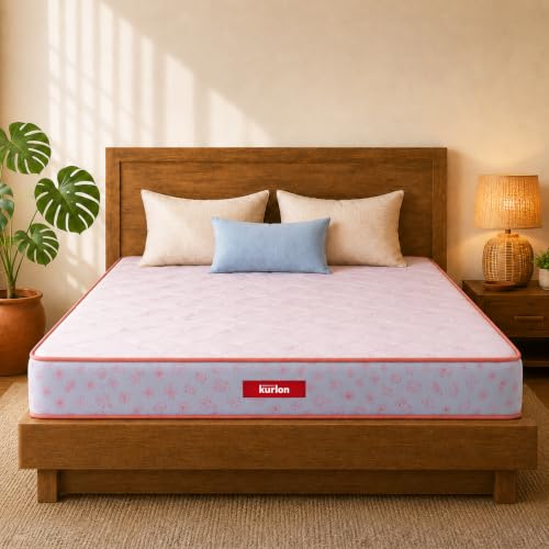 Image of Kurlon Ortho Plus Spring Mattress | Double Size 75x48x10 Inches | Medium Firm Pocket Spring Core | Optimal Airflow Comfort | Ergonomic Body Support | Undisturbed Couple Sleep | 10 Years Warranty