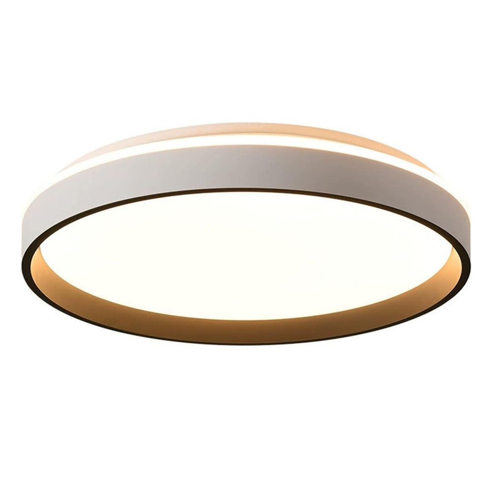 JXYDJH Japanese Oak Grain Ceiling Light for Bedroom, Wabi-sabi Style LED Flush Light Fixtures Minimalist Study LED Light 36W Round with Sidelight Design for Tatami Bedroom, Hallway (Walnut Color)