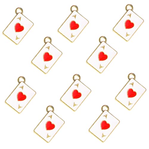 Abaodam 10 Pçs Pingente De Pôquer Pingente De Colar Chaveiro Para Artesanato Chaveiro De Desenho Ani