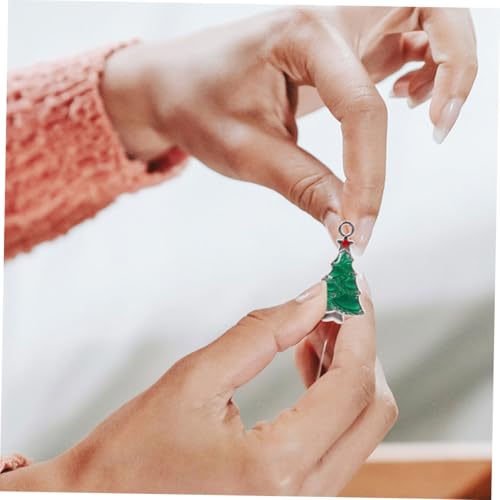Breloques Sapin de Noël Émail Vert SHINEOFI : Composants Bijoux aux Finitions Soignées