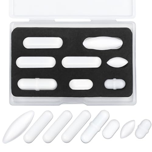 8PCS PTFE Magnetic Stir Bar Set for Magnetic Stirrer 3 Shapes